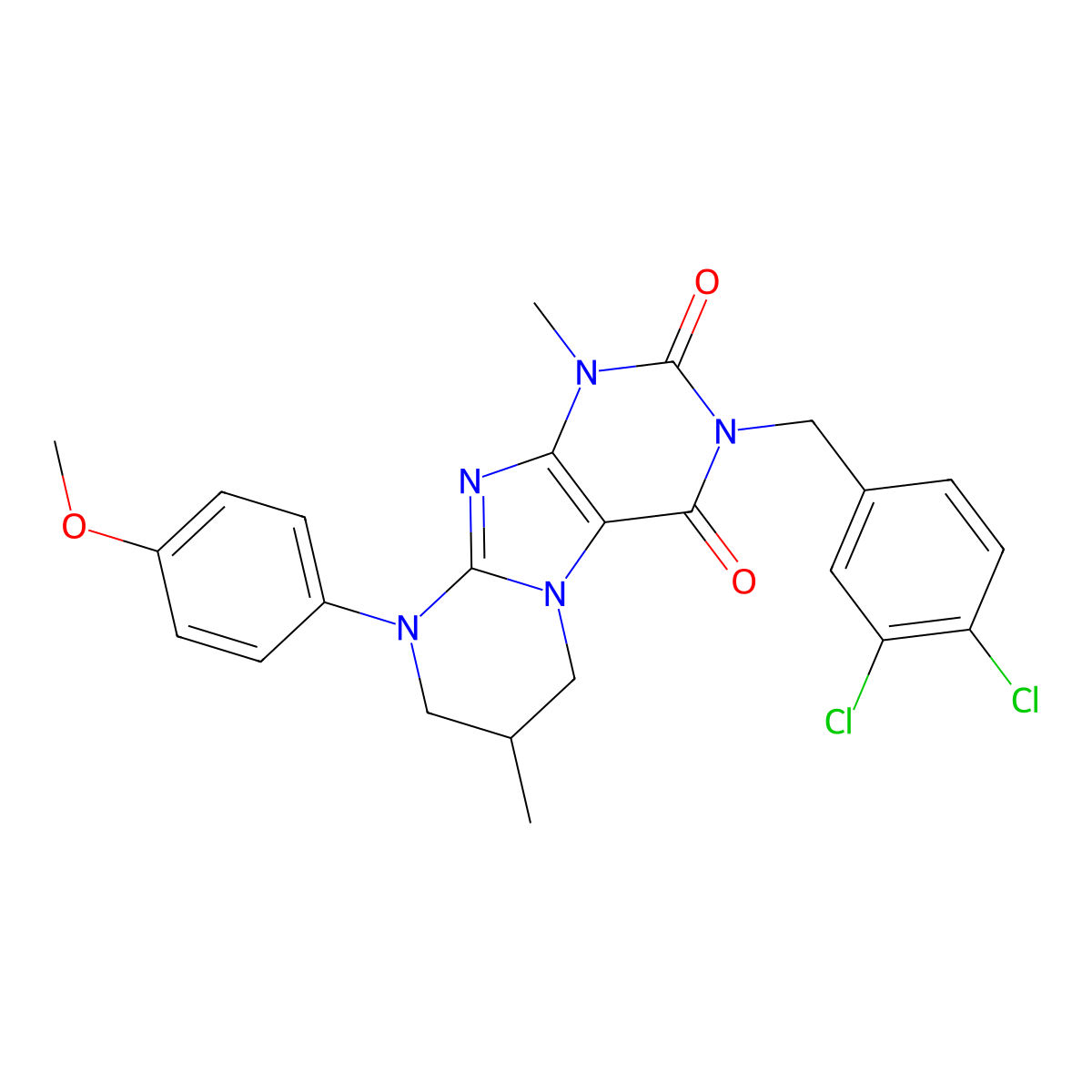 3-[(3,4-dichlorophenyl)methyl]-9-(4-methoxyphenyl)-1,7-dimethyl-7,8-dihydro-6H-purino[7,8-a]pyrimidine-2,4-dione molecular structure, CAS 862185-79-3