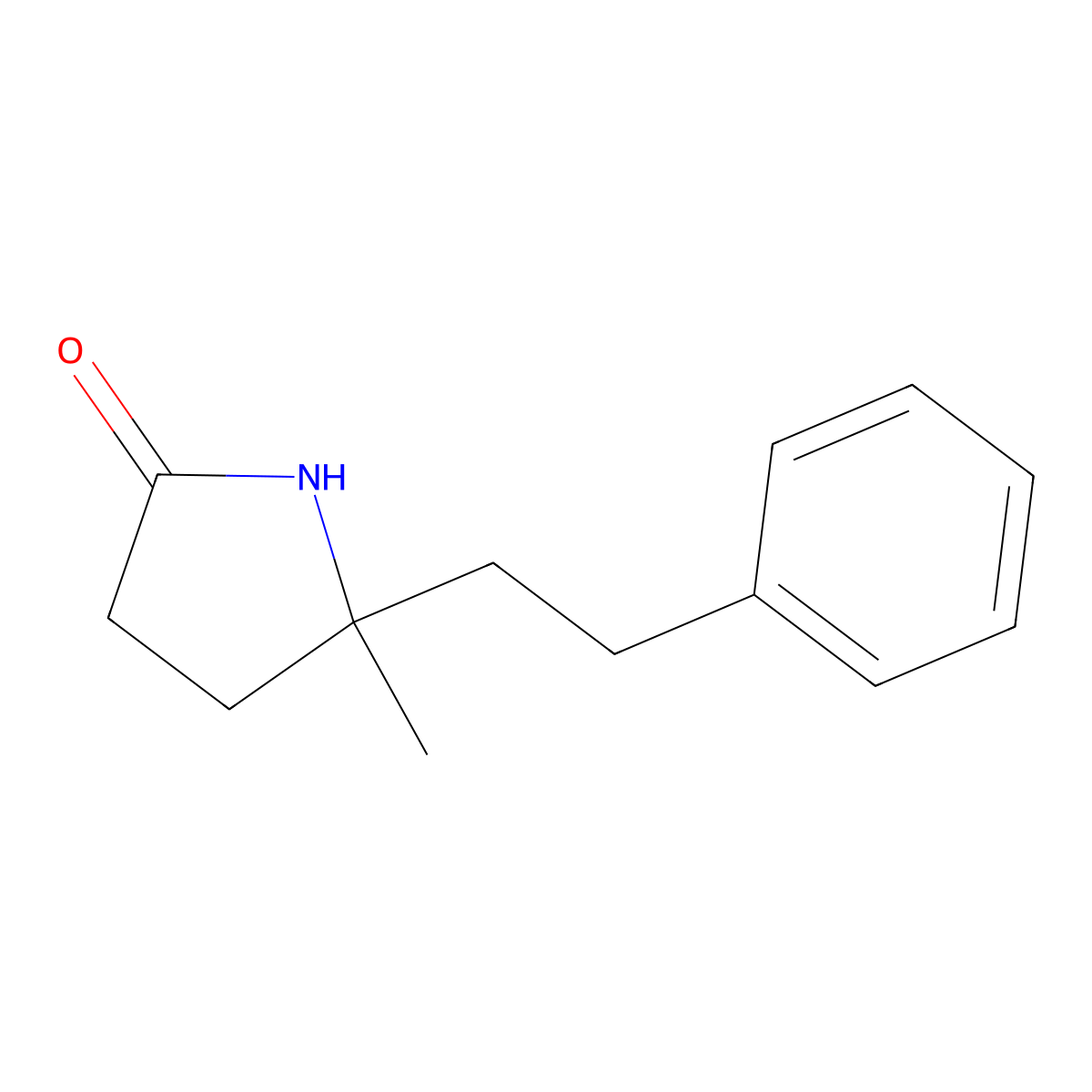 5-Methyl-5-(2-phenylethyl)pyrrolidin-2-one molecular structure, CAS 86219-44-5
