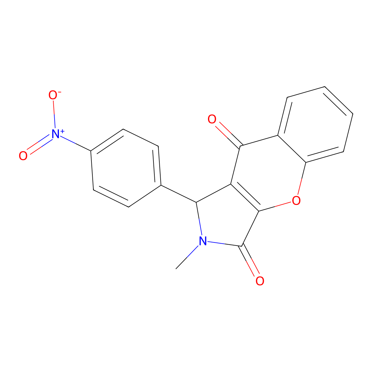 2-methyl-1-(4-nitrophenyl)-1H-chromeno[2,3-c]pyrrole-3,9-dione molecular structure, CAS 862193-11-1