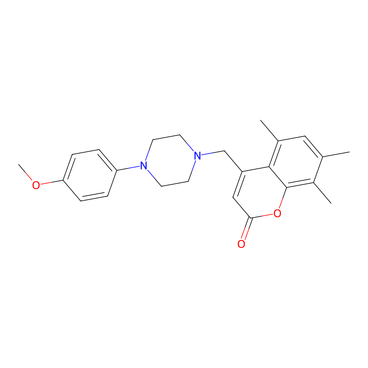 4-((4-(4-methoxyphenyl)piperazin-1-yl)methyl)-5,7,8-trimethyl-2H-chromen-2-one molecular structure, CAS 862193-57-5