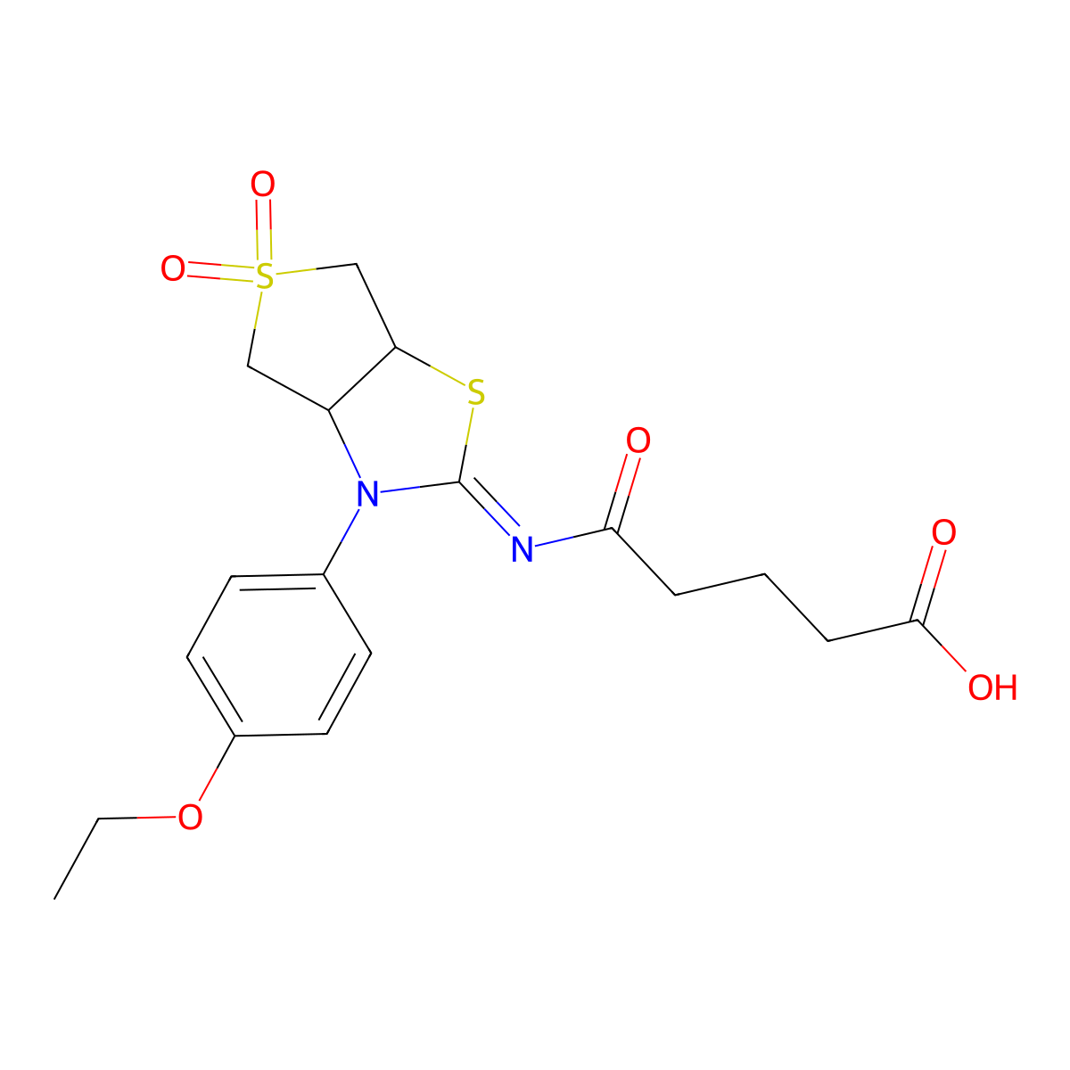 5-{[(2Z)-3-(4-ethoxyphenyl)-5,5-dioxidotetrahydrothieno[3,4-d][1,3]thiazol-2(3H)-ylidene]amino}-5-oxopentanoic acid molecular structure, CAS 862193-93-9