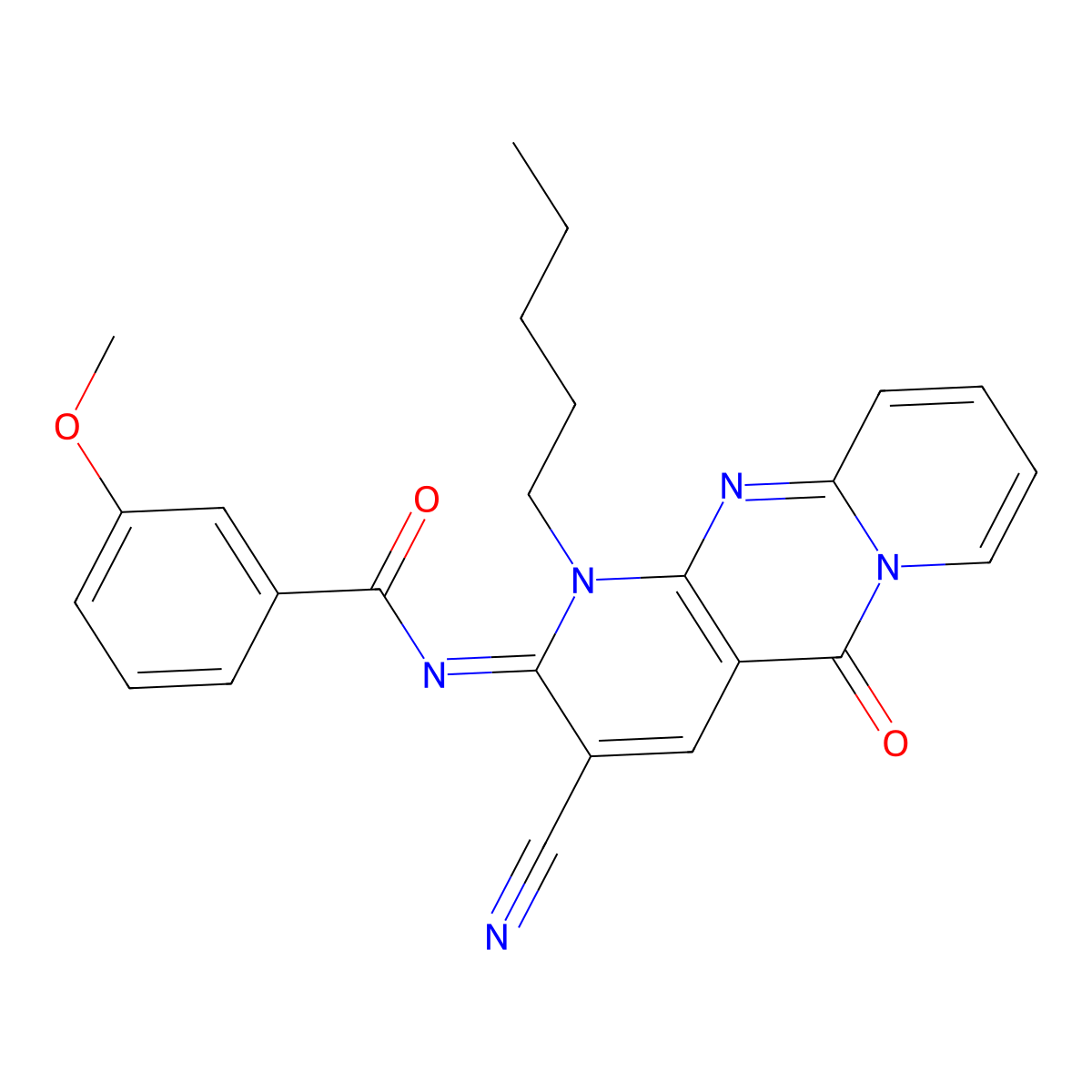 (E)-N-(3-cyano-5-oxo-1-pentyl-1H-dipyrido[1,2-a:2',3'-d]pyrimidin-2(5H)-ylidene)-3-methoxybenzamide molecular structure, CAS 862194-11-4