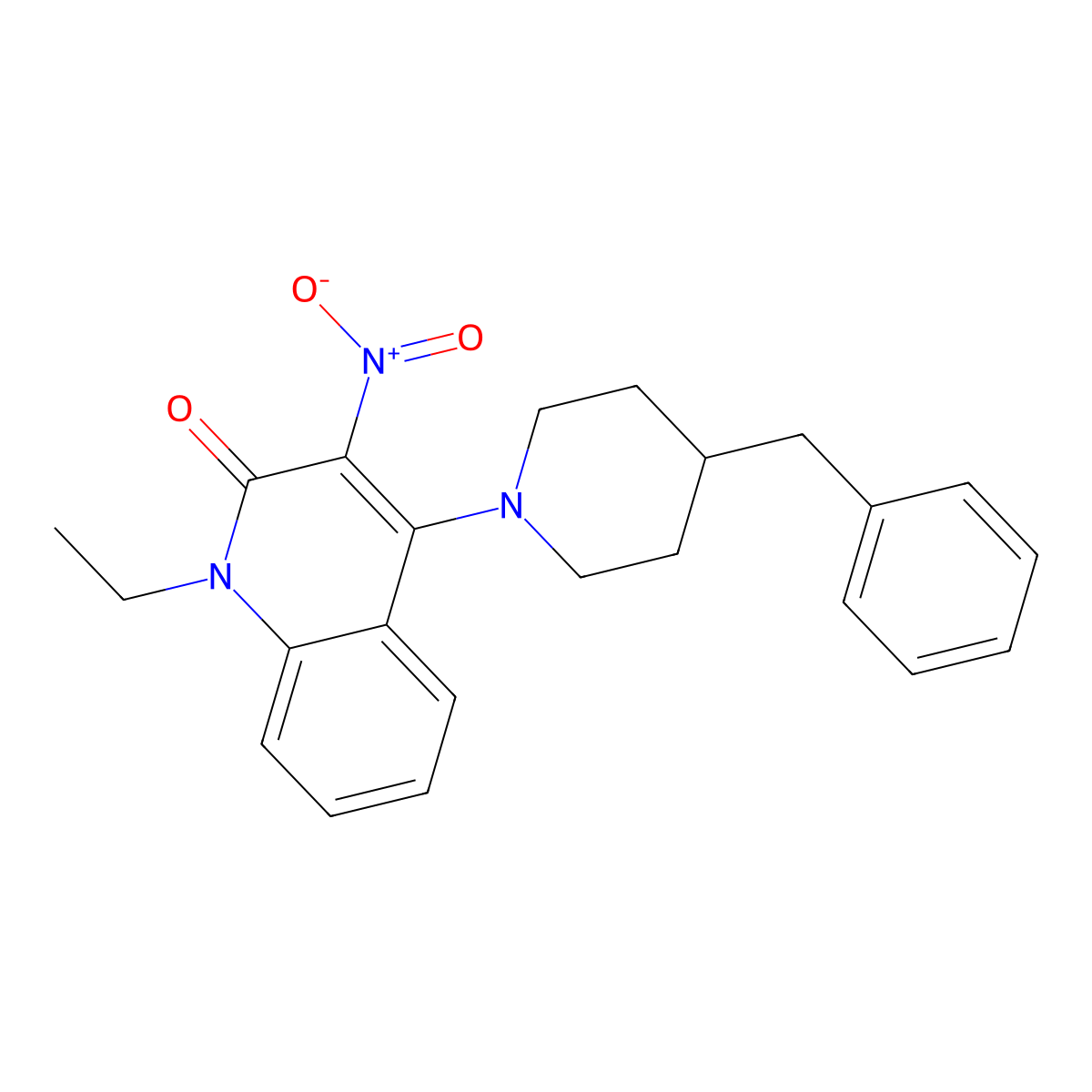 4-(4-Benzylpiperidin-1-yl)-1-ethyl-3-nitroquinolin-2-one molecular structure, CAS 862198-33-2