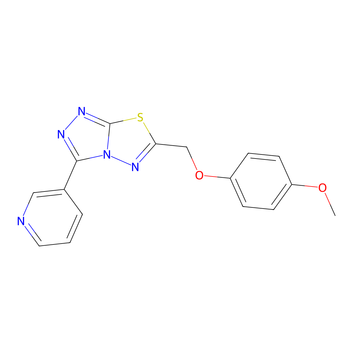 6-[(4-Methoxyphenoxy)methyl]-3-pyridin-3-yl-[1,2,4]triazolo[3,4-b][1,3,4]thiadiazole molecular structure, CAS 862198-52-5