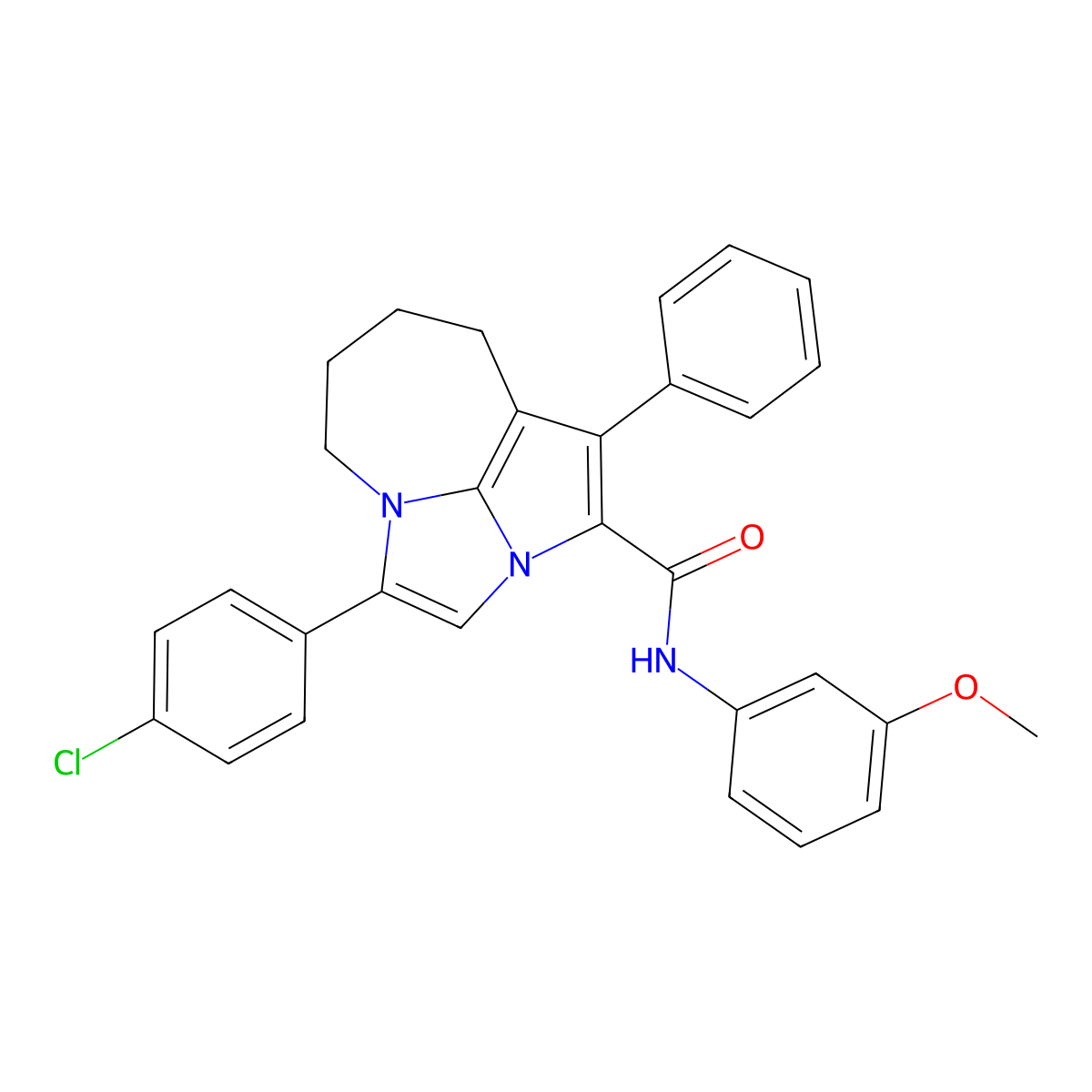4-(4-chlorophenyl)-N-(3-methoxyphenyl)-1-phenyl-5,6,7,8-tetrahydro-2a,4a-diazacyclopenta[cd]azulene-2-carboxamide molecular structure, CAS 862198-61-6
