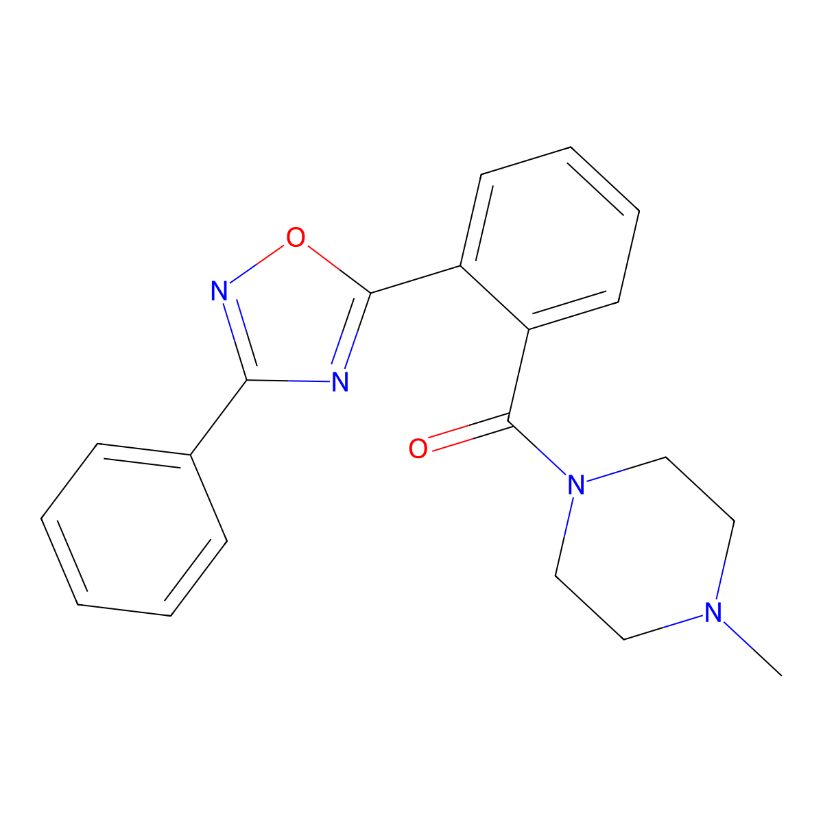 (4-Methylpiperazin-1-yl)-[2-(3-phenyl-1,2,4-oxadiazol-5-yl)phenyl]methanone molecular structure, CAS 862199-83-5