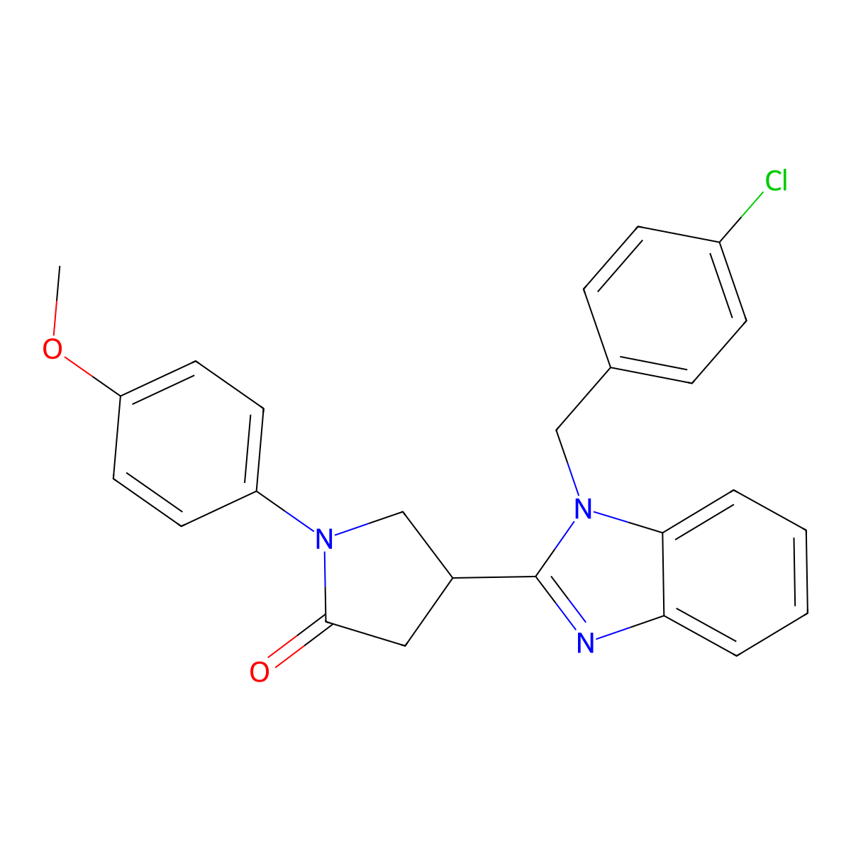 4-(1-(4-chlorobenzyl)-1H-benzo[d]imidazol-2-yl)-1-(4-methoxyphenyl)pyrrolidin-2-one molecular structure, CAS 862208-08-0