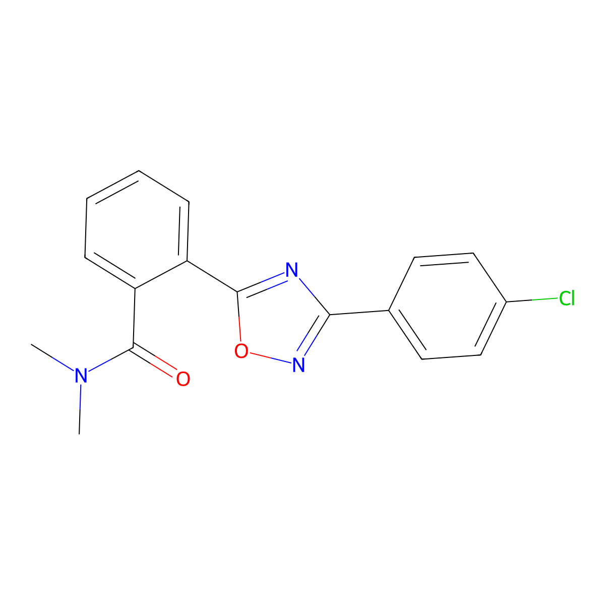 2-[3-(4-chlorophenyl)-1,2,4-oxadiazol-5-yl]-N,N-dimethylbenzamide molecular structure, CAS 862209-11-8