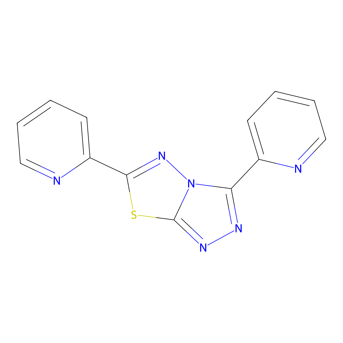 3,6-Di(2-pyridinyl)[1,2,4]triazolo[3,4-b][1,3,4]thiadiazole molecular structure, CAS 862209-26-5