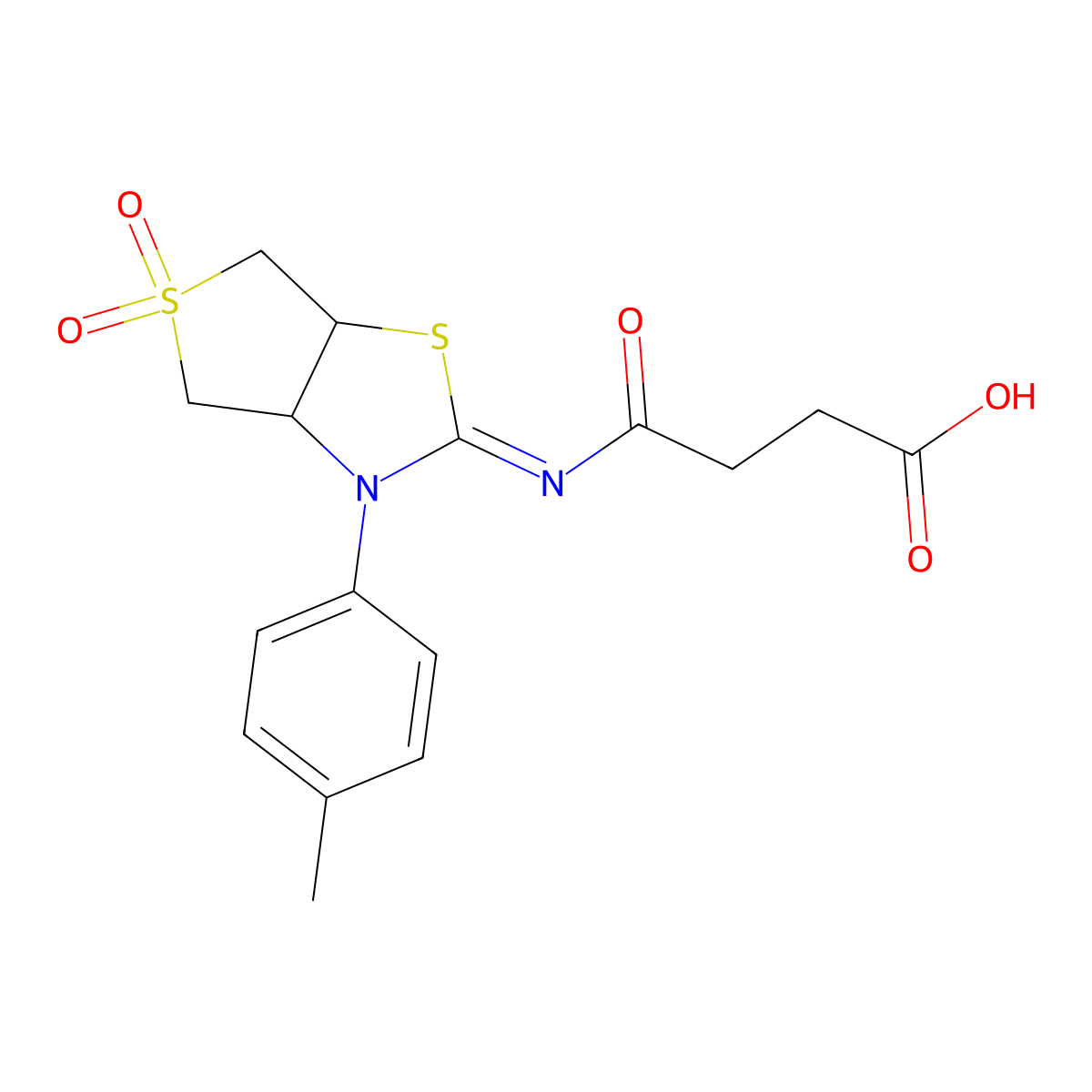 4-{[(2Z)-3-(4-methylphenyl)-5,5-dioxidotetrahydrothieno[3,4-d][1,3]thiazol-2(3H)-ylidene]amino}-4-oxobutanoic acid molecular structure, CAS 862210-49-9