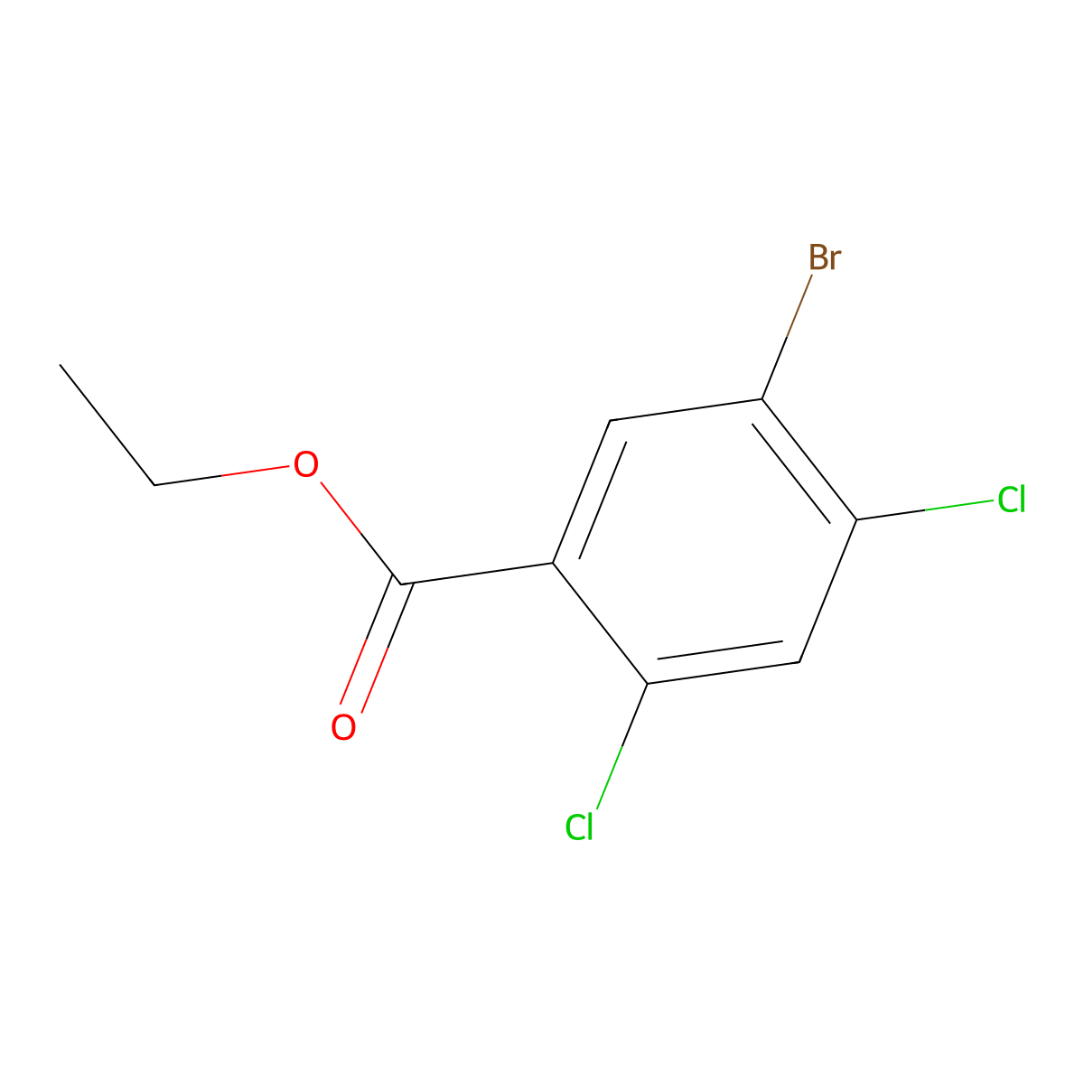 Ethyl 5-bromo-2,4-dichlorobenzoate molecular structure, CAS 862243-37-6