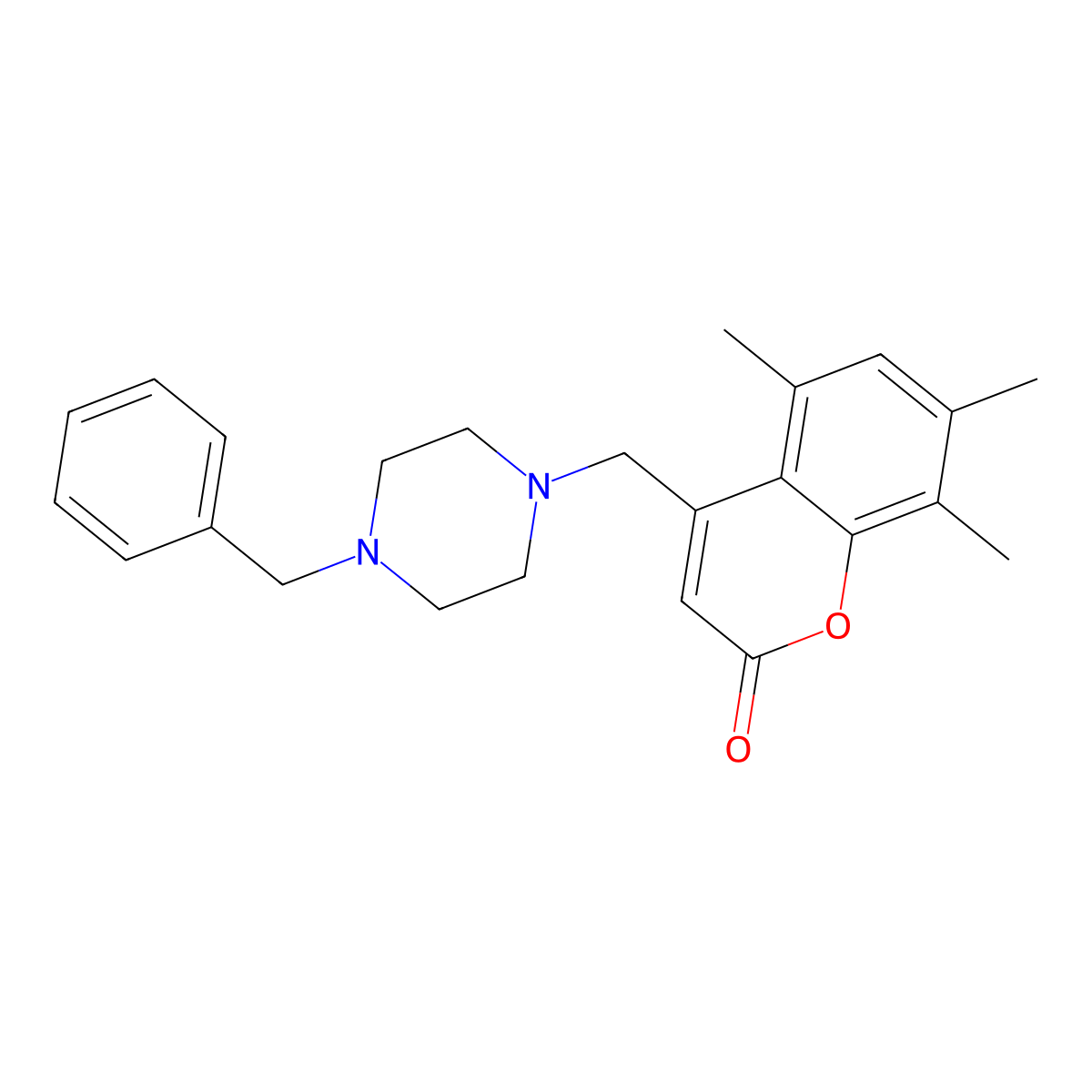 4-[(4-benzylpiperazin-1-yl)methyl]-5,7,8-trimethyl-2H-chromen-2-one molecular structure, CAS 862243-79-6