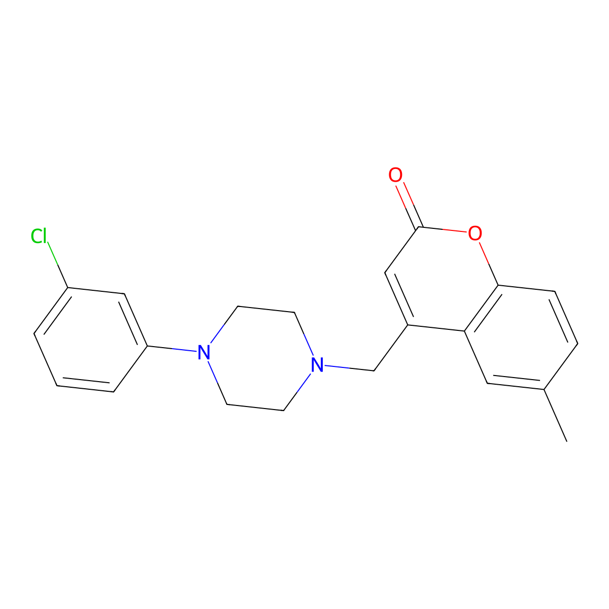 4-{[4-(3-chlorophenyl)piperazin-1-yl]methyl}-6-methyl-2H-chromen-2-one molecular structure, CAS 862244-18-6