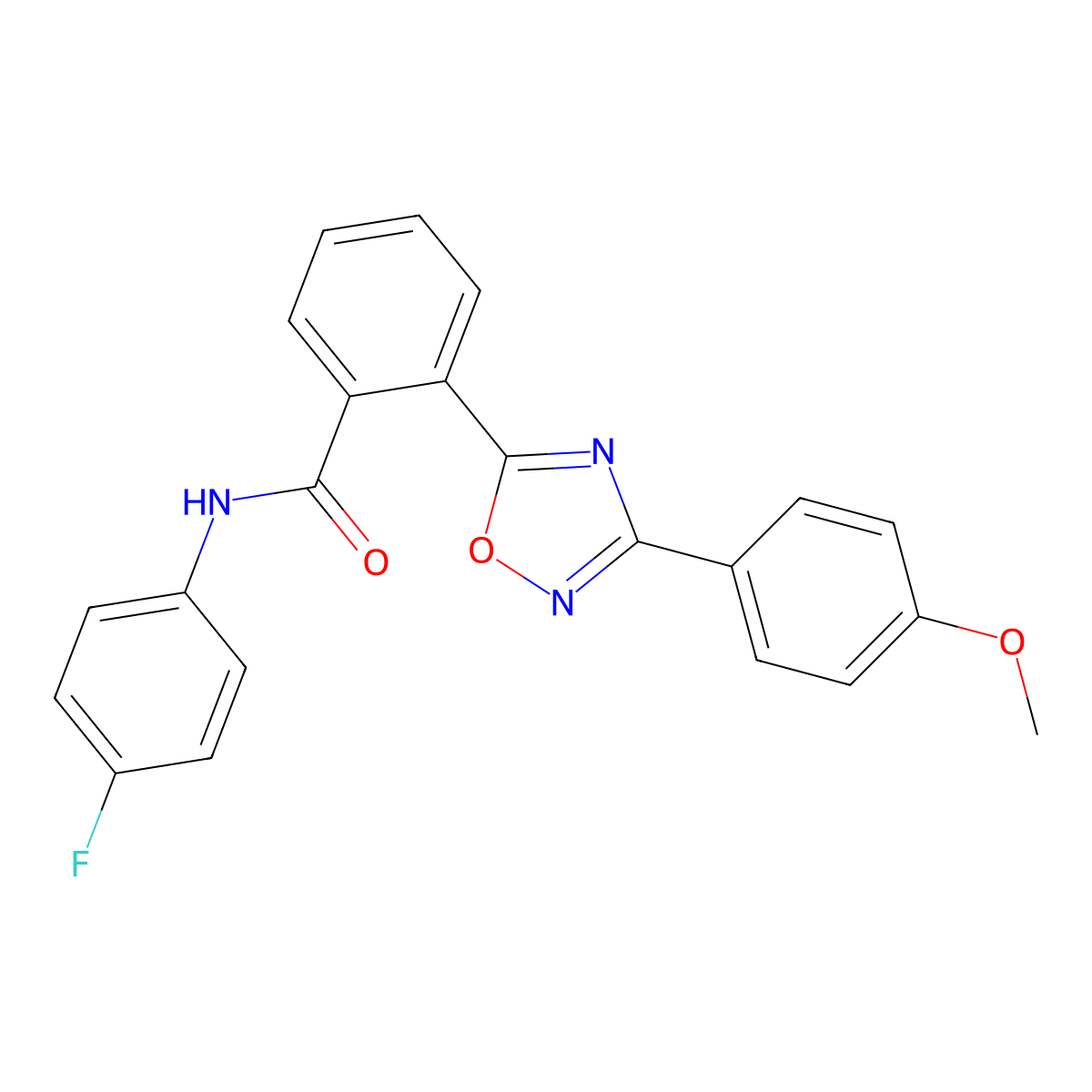 N-(4-fluorophenyl)-2-[3-(4-methoxyphenyl)-1,2,4-oxadiazol-5-yl]benzamide molecular structure, CAS 862245-36-1