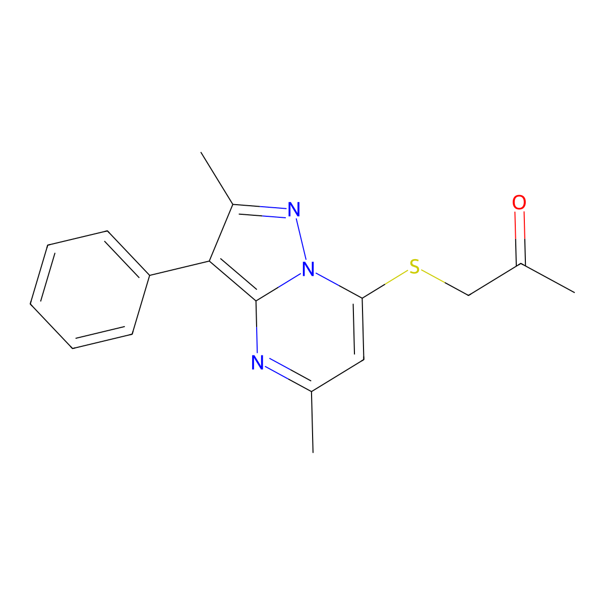 1-[(2,5-Dimethyl-3-phenylpyrazolo[1,5-a]pyrimidin-7-yl)sulfanyl]propan-2-one molecular structure, CAS 862245-40-7