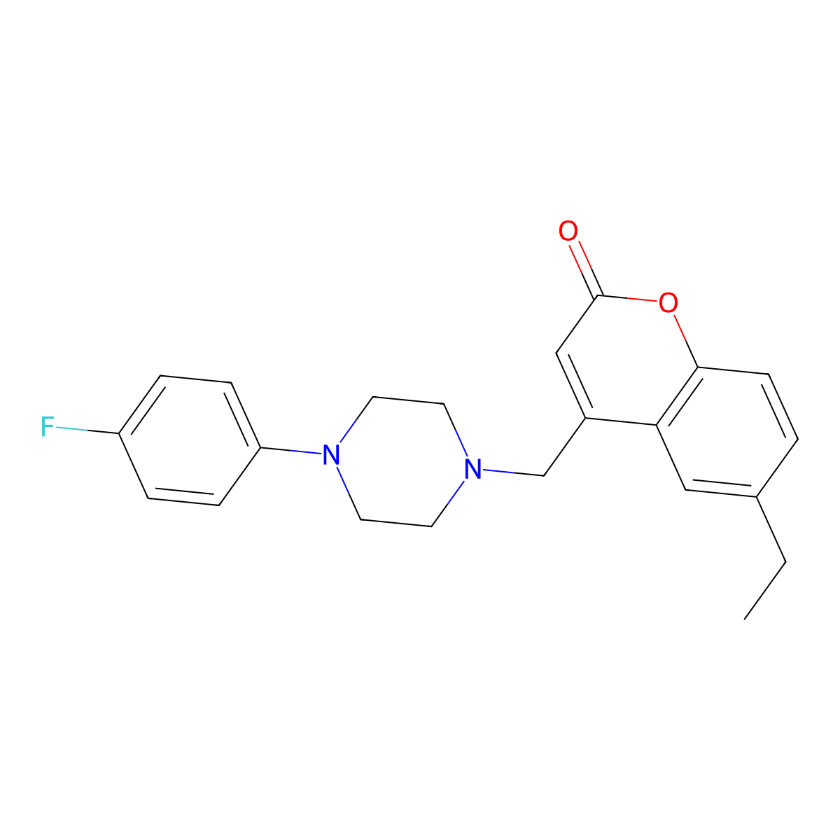 6-ethyl-4-{[4-(4-fluorophenyl)piperazin-1-yl]methyl}-2H-chromen-2-one molecular structure, CAS 862245-41-8