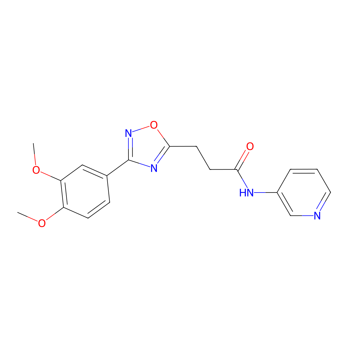 3-[3-(3,4-dimethoxyphenyl)-1,2,4-oxadiazol-5-yl]-N-(3-pyridinyl)propanamide molecular structure, CAS 862246-10-4