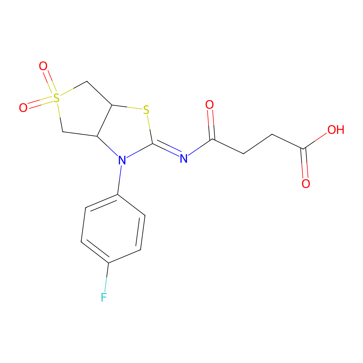 4-{[(2Z)-3-(4-fluorophenyl)-5,5-dioxidotetrahydrothieno[3,4-d][1,3]thiazol-2(3H)-ylidene]amino}-4-oxobutanoic acid molecular structure, CAS 862246-35-3