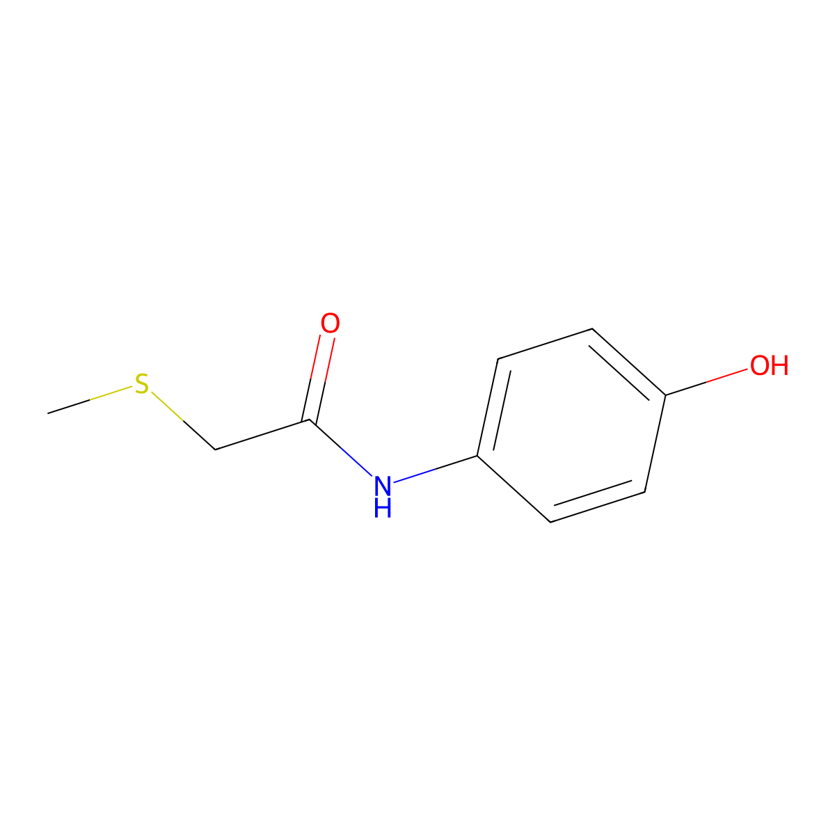 N-(4-hydroxyphenyl)-2-(methylsulfanyl)acetamide molecular structure, CAS 862248-42-8