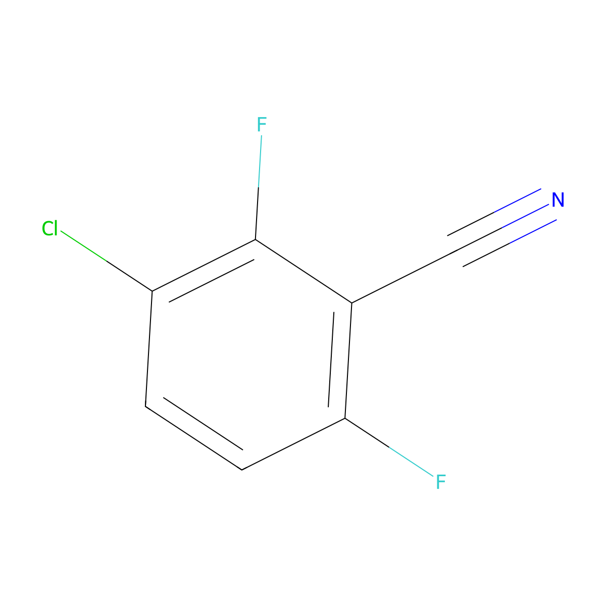 3-Chloro-2,6-difluorobenzonitrile molecular structure, CAS 86225-73-2