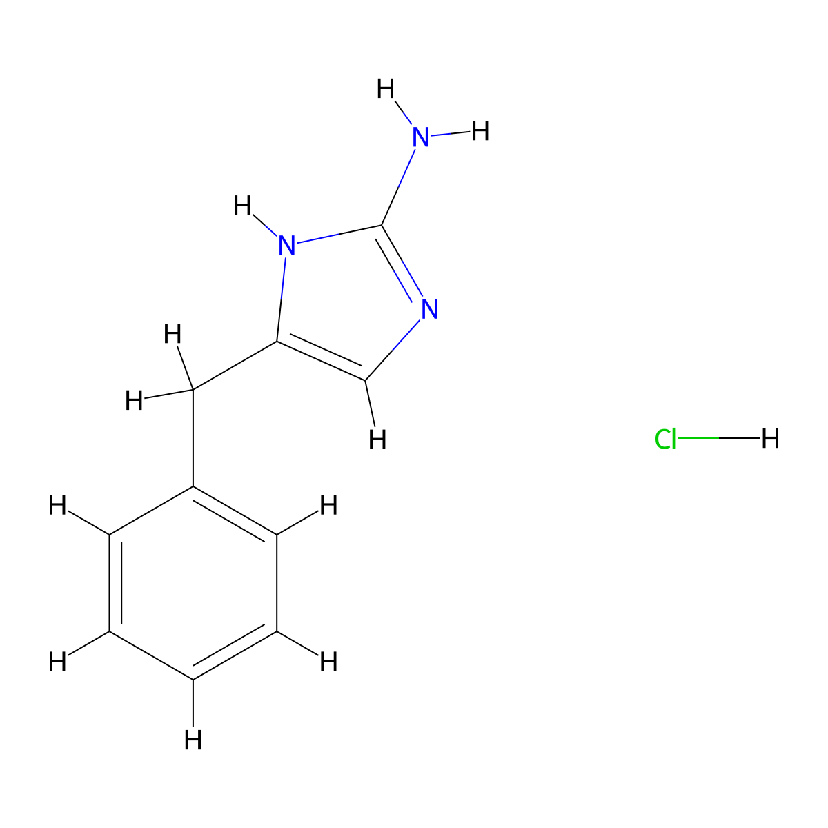 5-benzyl-1H-imidazol-2-amine hydrochloride molecular structure, CAS 862254-42-0