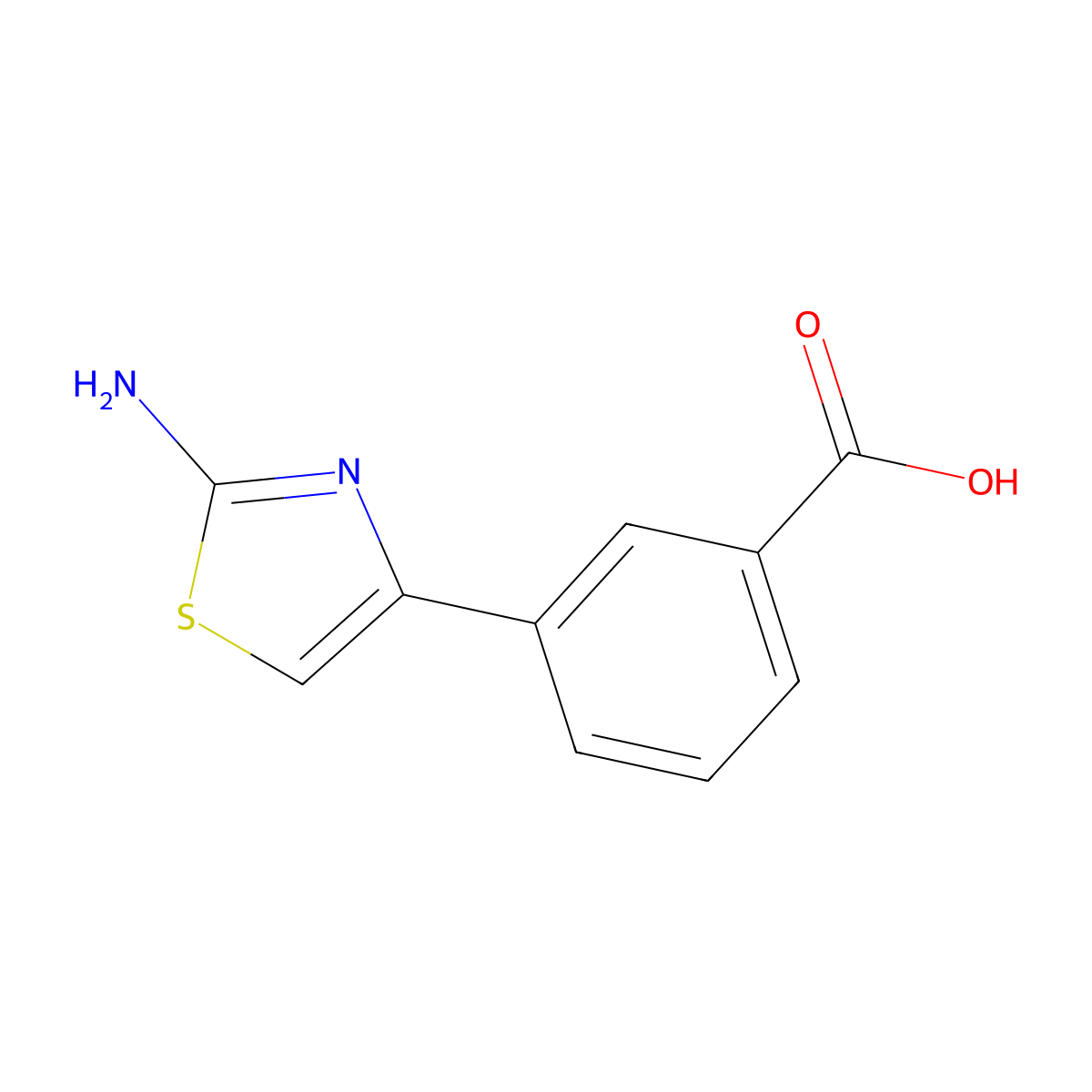 3-(2-Amino-4-thiazolyl)benzoic acid molecular structure, CAS 862254-43-1