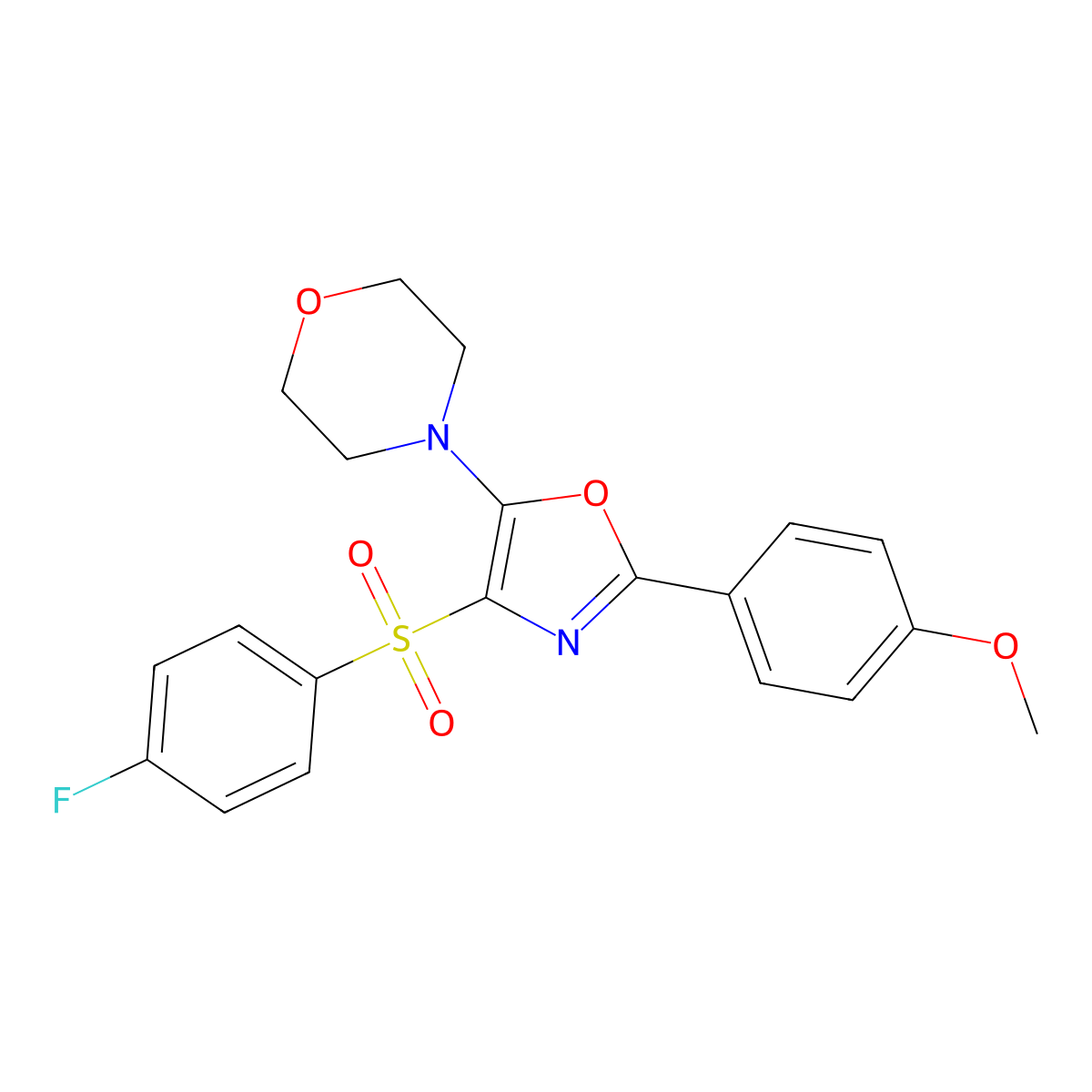 4-(4-((4-Fluorophenyl)sulfonyl)-2-(4-methoxyphenyl)oxazol-5-yl)morpholine molecular structure, CAS 862256-06-2