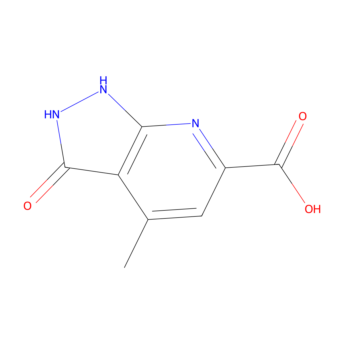 4-methyl-3-oxo-1H,2H,3H-pyrazolo[3,4-b]pyridine-6-carboxylic acid molecular structure, CAS 862273-50-5