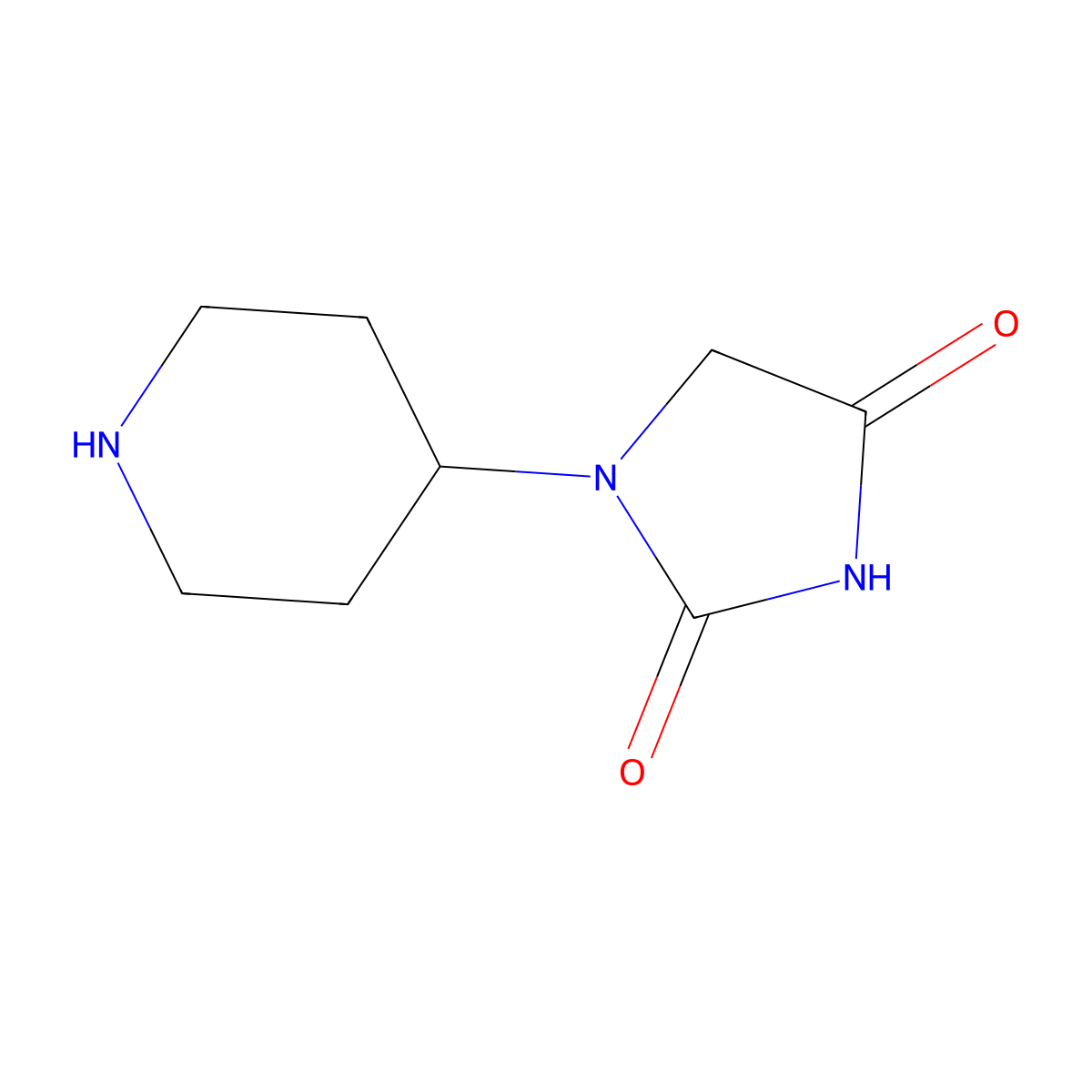 1-Piperidin-4-ylimidazolidine-2,4-dione molecular structure, CAS 862280-59-9