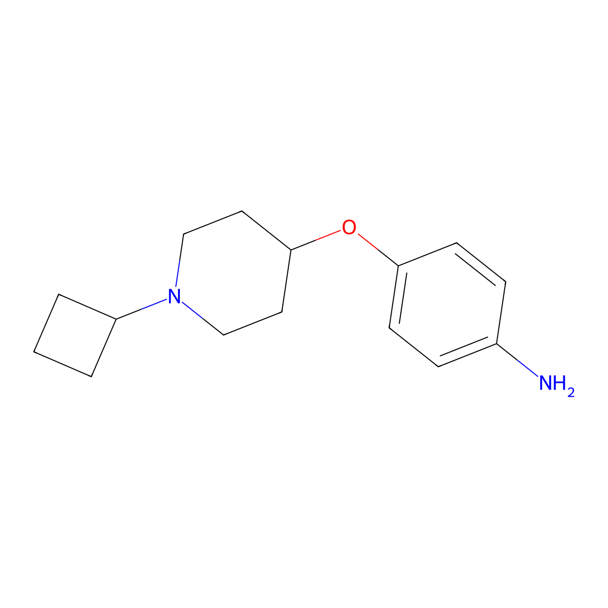 4-((1-Cyclobutylpiperidin-4-yl)oxy)aniline molecular structure, CAS 862310-33-6