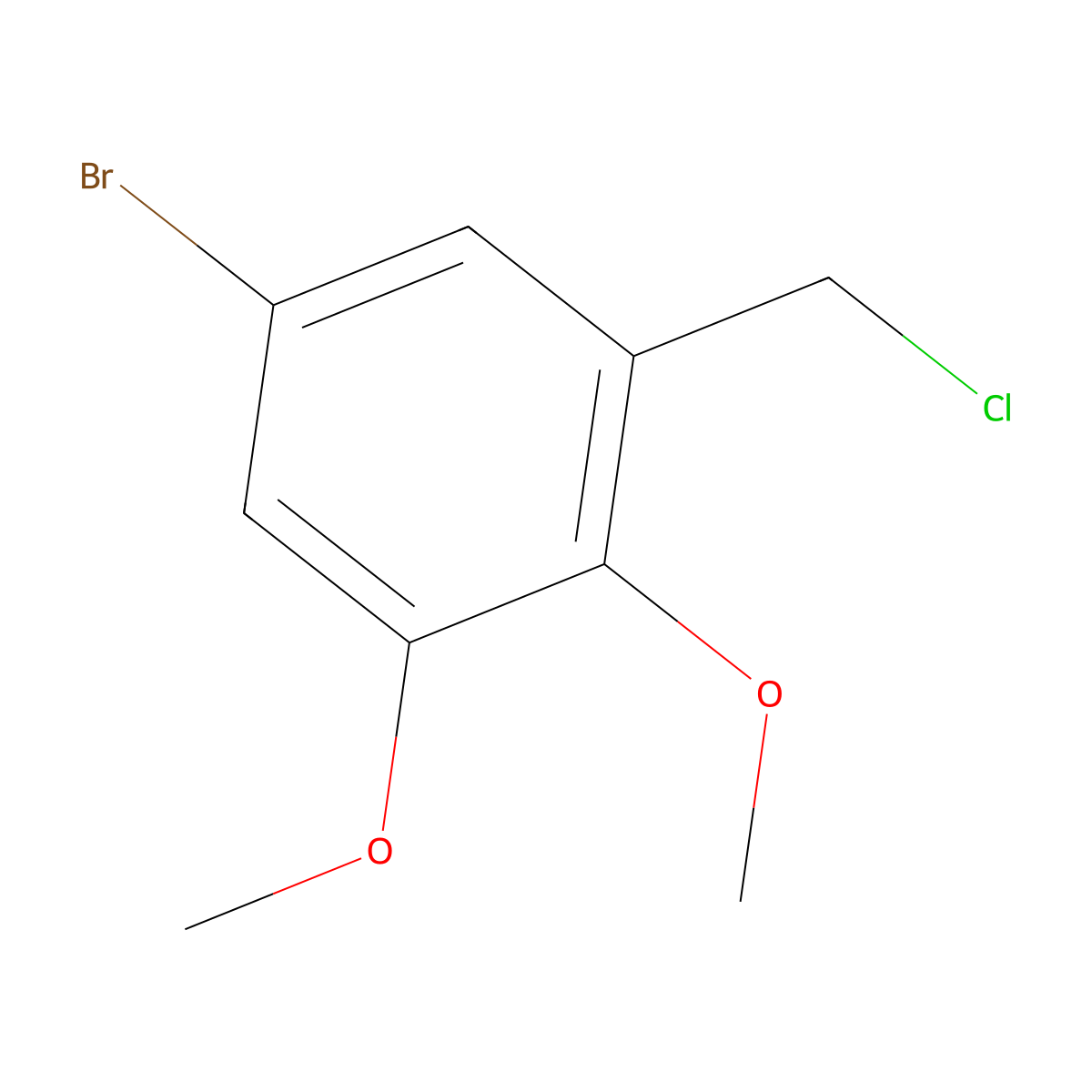 5-Bromo-1-(chloromethyl)-2,3-dimethoxybenzene molecular structure, CAS 86232-32-8