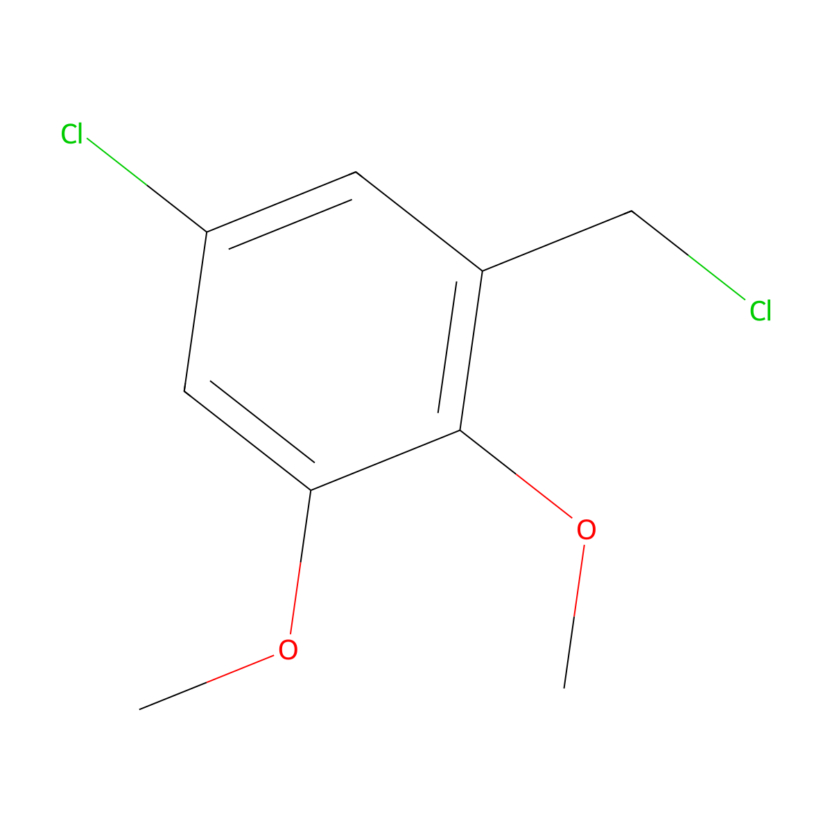5-Chloro-1-(chloromethyl)-2,3-dimethoxybenzene molecular structure, CAS 86232-33-9