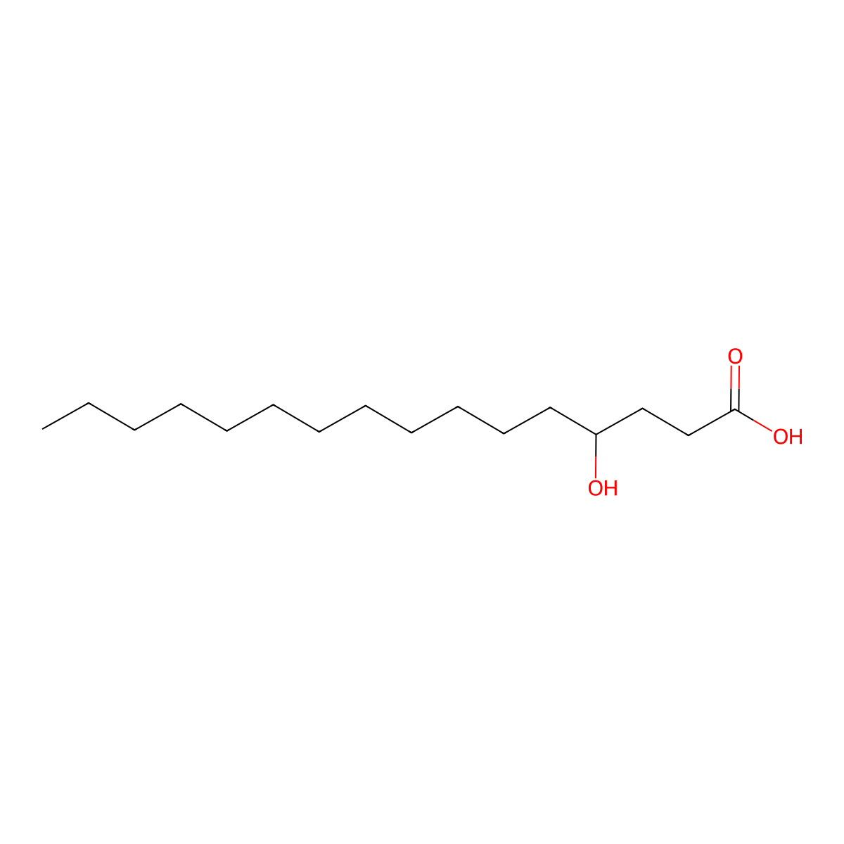 4-Hydroxyhexadecanoic acid molecular structure, CAS 86233-85-4