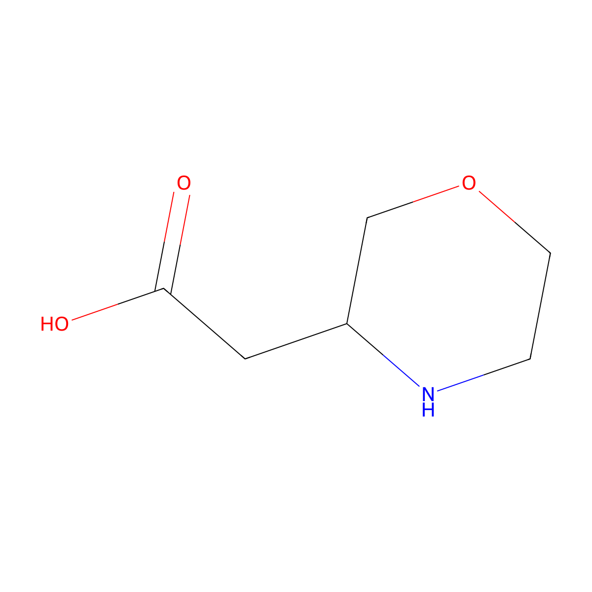 Morpholin-3-yl-acetic acid molecular structure, CAS 86236-84-2