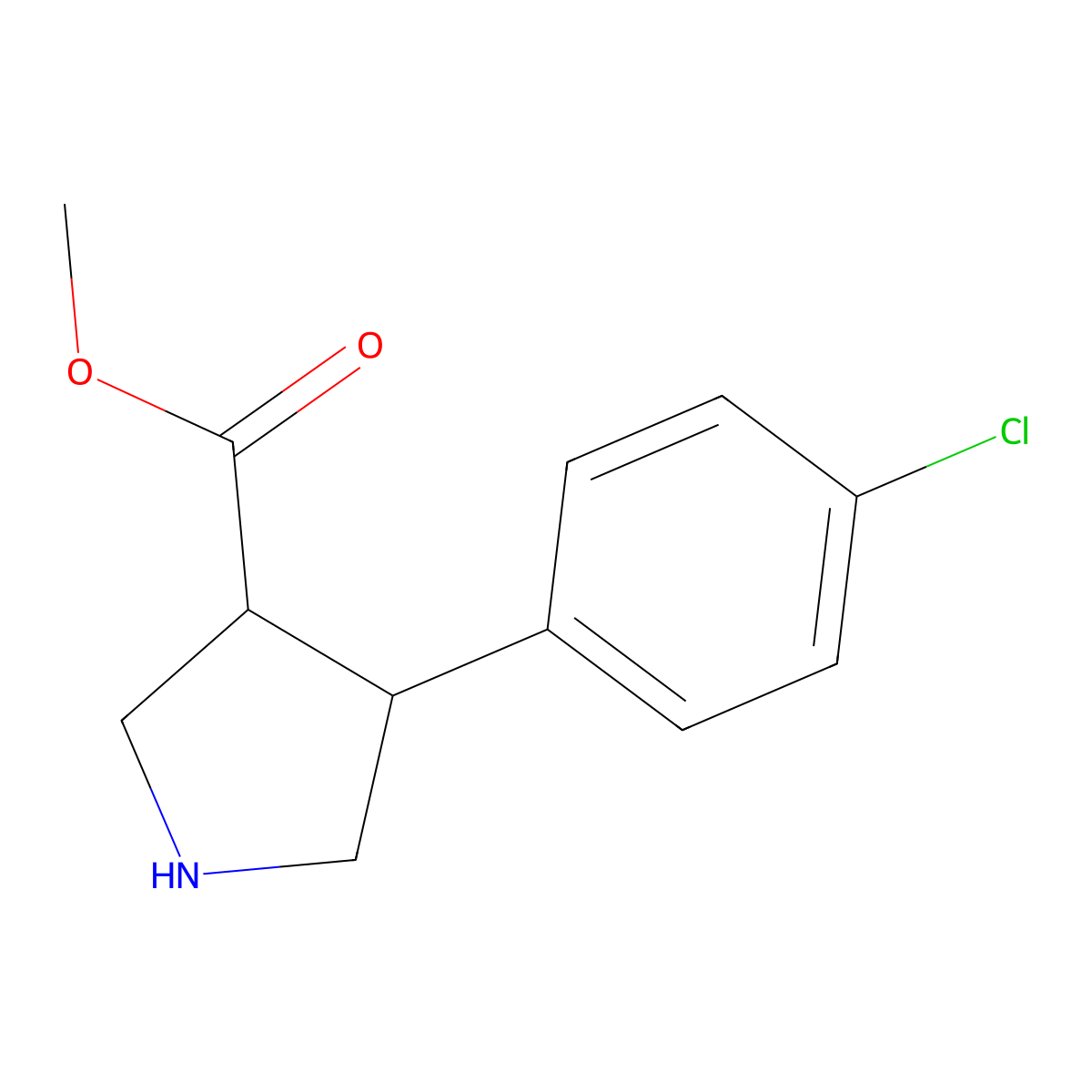 methyl (3S,4R)-4-(4-chlorophenyl)pyrrolidine-3-carboxylate molecular structure, CAS 862364-67-8
