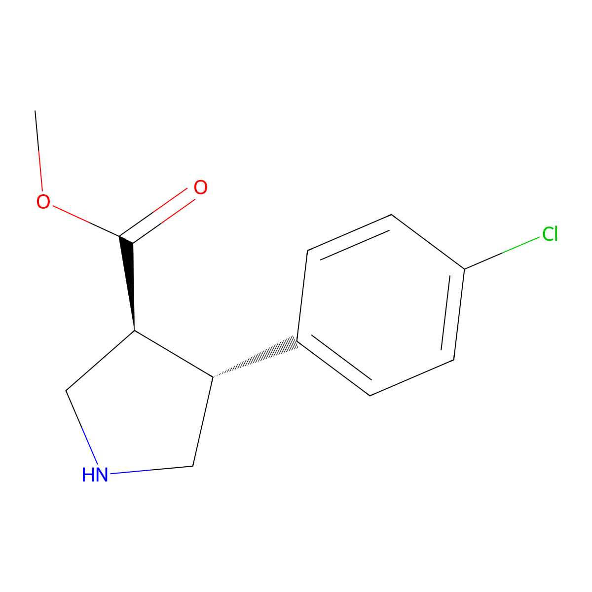 methyl (3S,4R)-4-(4-chlorophenyl)pyrrolidine-3-carboxylate molecular structure, CAS 862364-67-8