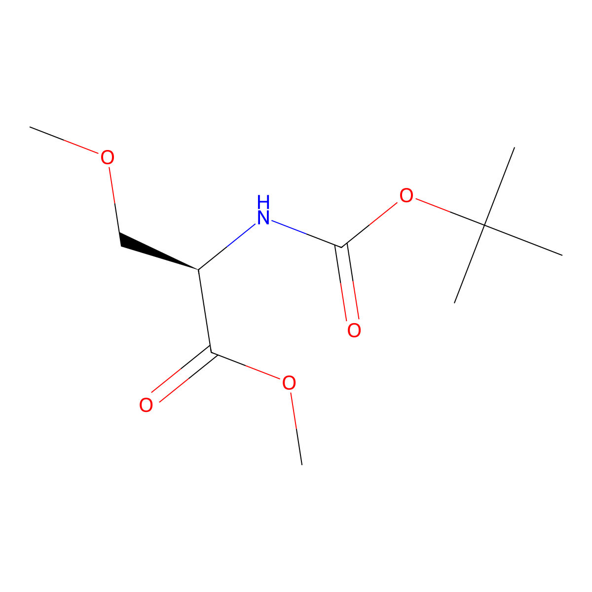 (R)-Methyl 2-((tert-butoxycarbonyl)amino)-3-methoxypropanoate molecular structure, CAS 862372-14-3