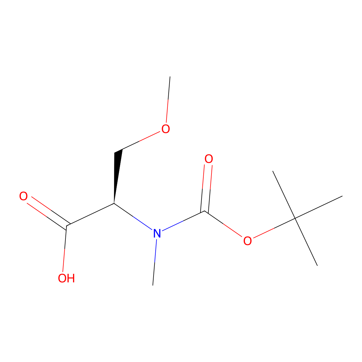 N-(tert-butoxycarbonyl)-N,O-dimethyl-D-serine molecular structure, CAS 862372-15-4