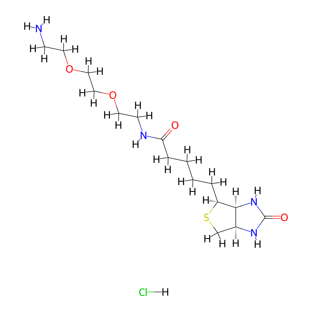 N-(2-(2-(2-Aminoethoxy)ethoxy)ethyl)-5-((3aS,4S,6aR)-2-oxohexahydro-1H-thieno[3,4-d]imidazol-4-yl)pentanamide hydrochloride molecular structure, CAS 862373-14-6