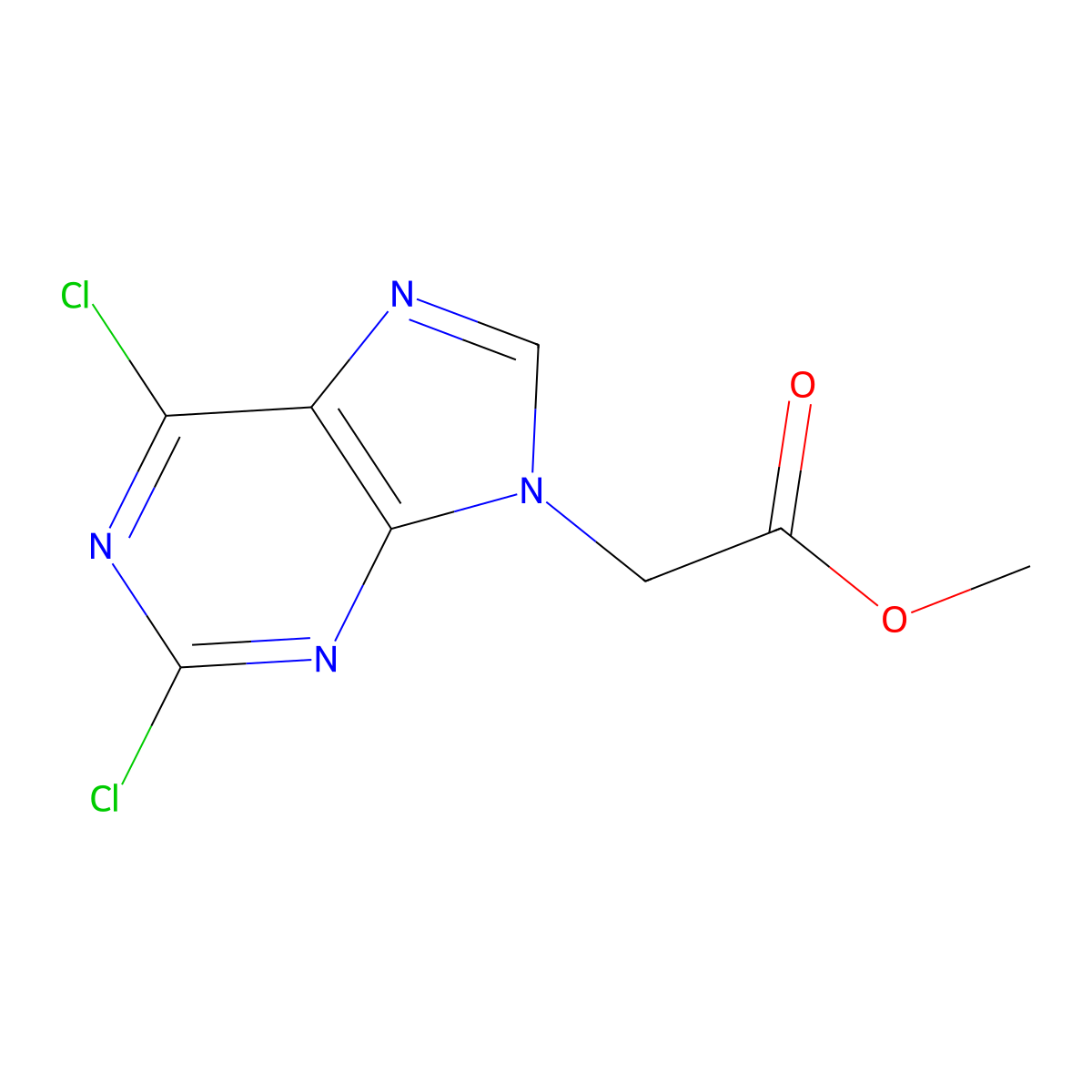 Methyl 2-(2,6-dichloro-9H-purin-9-yl)acetate molecular structure, CAS 862374-04-7