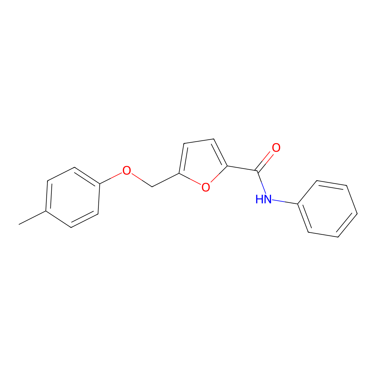 5-[(4-methylphenoxy)methyl]-N-phenylfuran-2-carboxamide molecular structure, CAS 862386-90-1