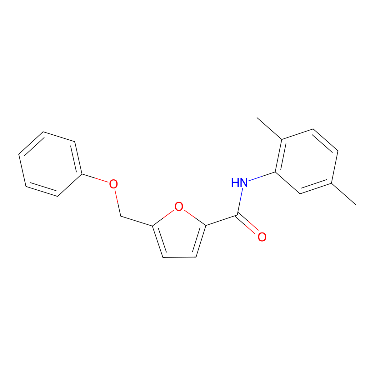N-(2,5-dimethylphenyl)-5-(phenoxymethyl)furan-2-carboxamide molecular structure, CAS 862387-02-8