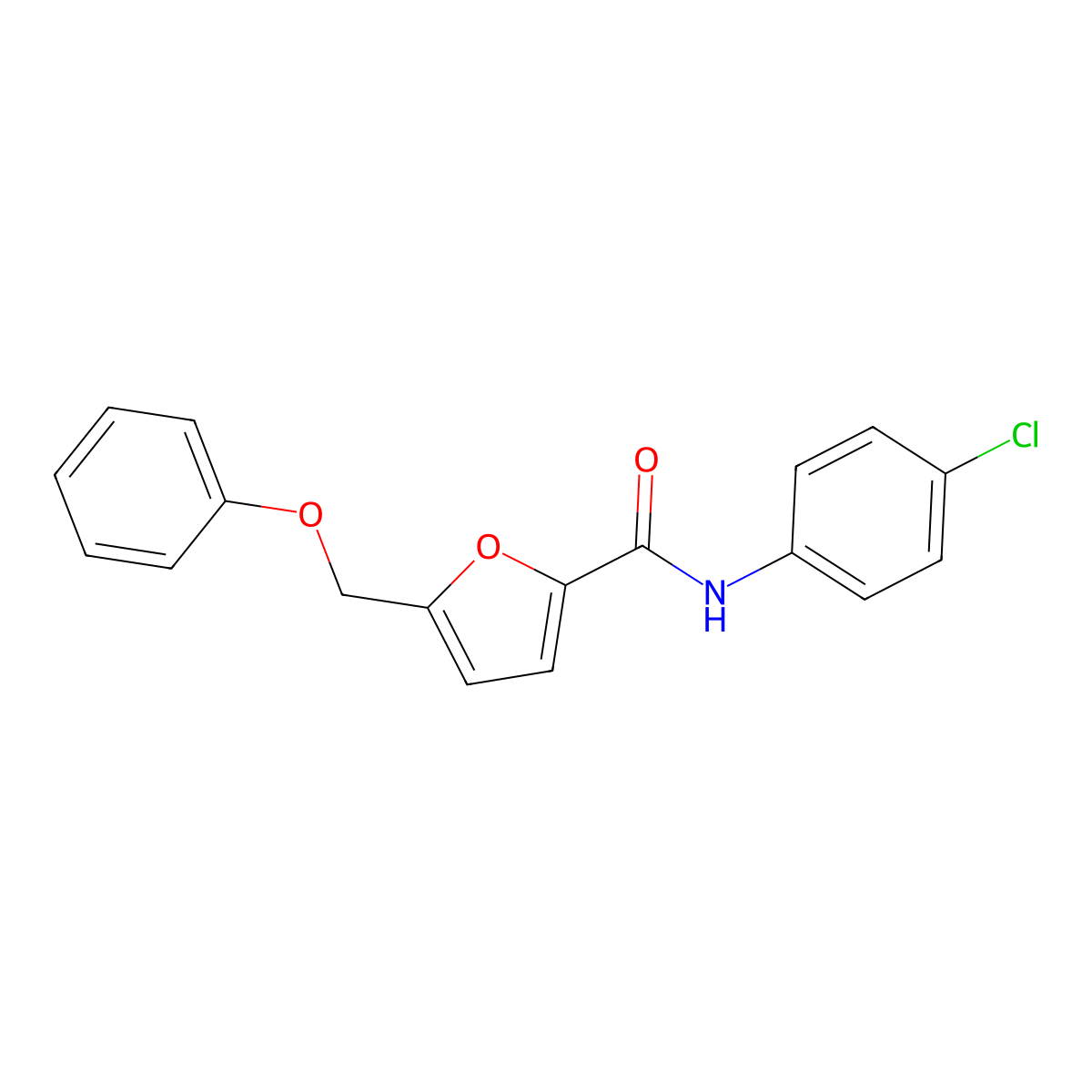 N-(4-chlorophenyl)-5-(phenoxymethyl)furan-2-carboxamide molecular structure, CAS 862389-92-2