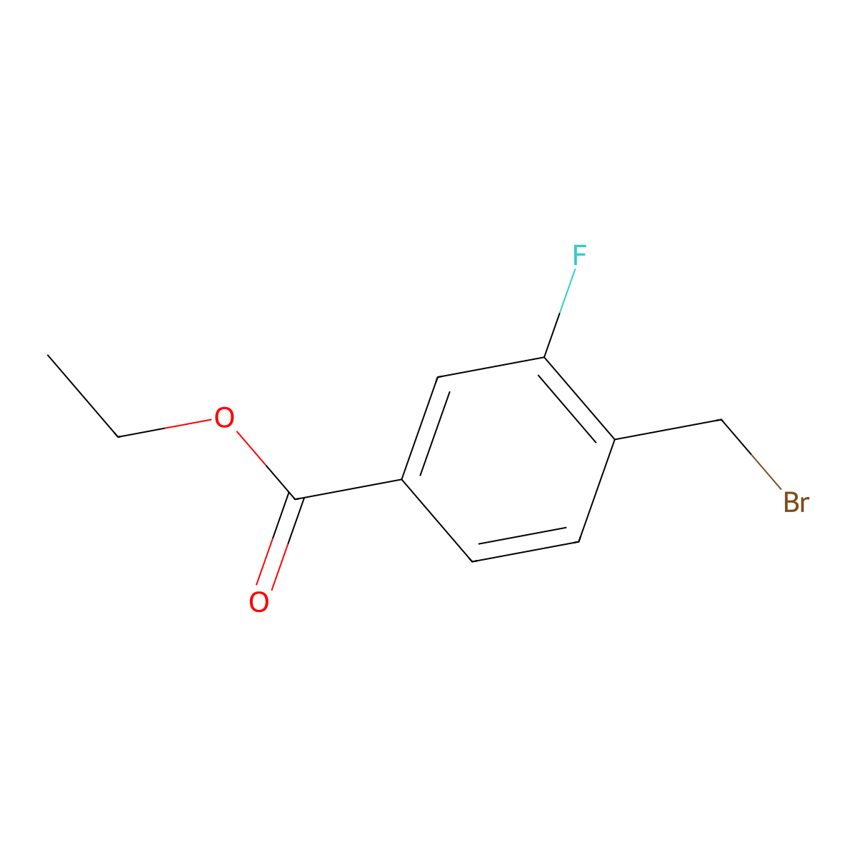 Ethyl 4-(bromomethyl)-3-fluorobenzoate molecular structure, CAS 86239-01-2