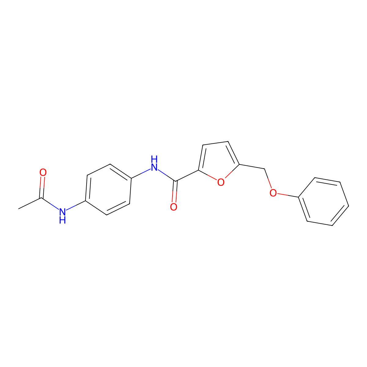 N-(4-acetamidophenyl)-5-(phenoxymethyl)furan-2-carboxamide molecular structure, CAS 862390-38-3
