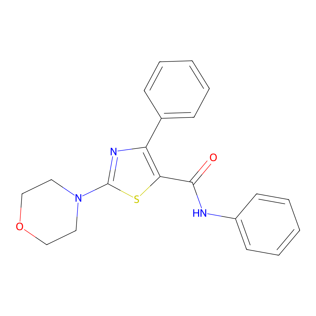 2-(morpholin-4-yl)-N,4-diphenyl-1,3-thiazole-5-carboxamide molecular structure, CAS 862391-32-0
