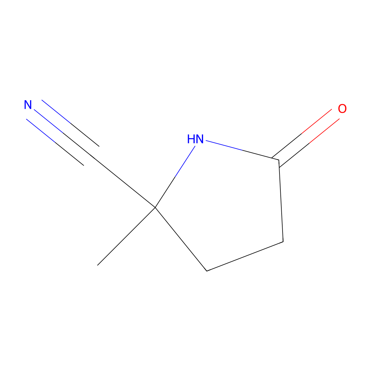 2-Methyl-5-oxopyrrolidine-2-carbonitrile molecular structure, CAS 86240-21-3