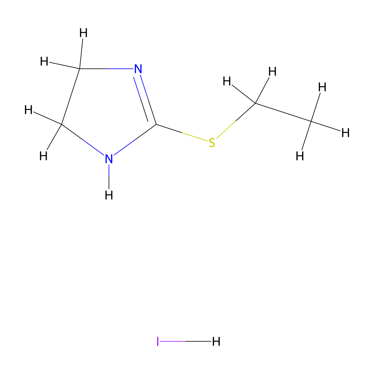 2-Ethylthio-2-imidazoline hydroiodide molecular structure, CAS 86240-40-6