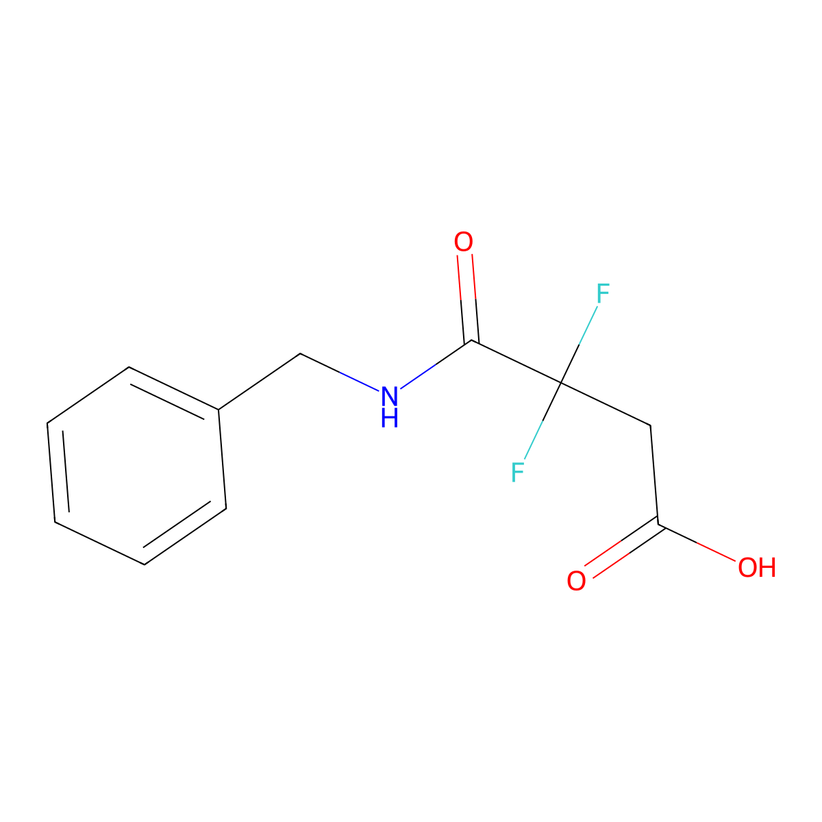 4-(Benzylamino)-3,3-difluoro-4-oxobutanoic acid molecular structure, CAS 862416-30-6
