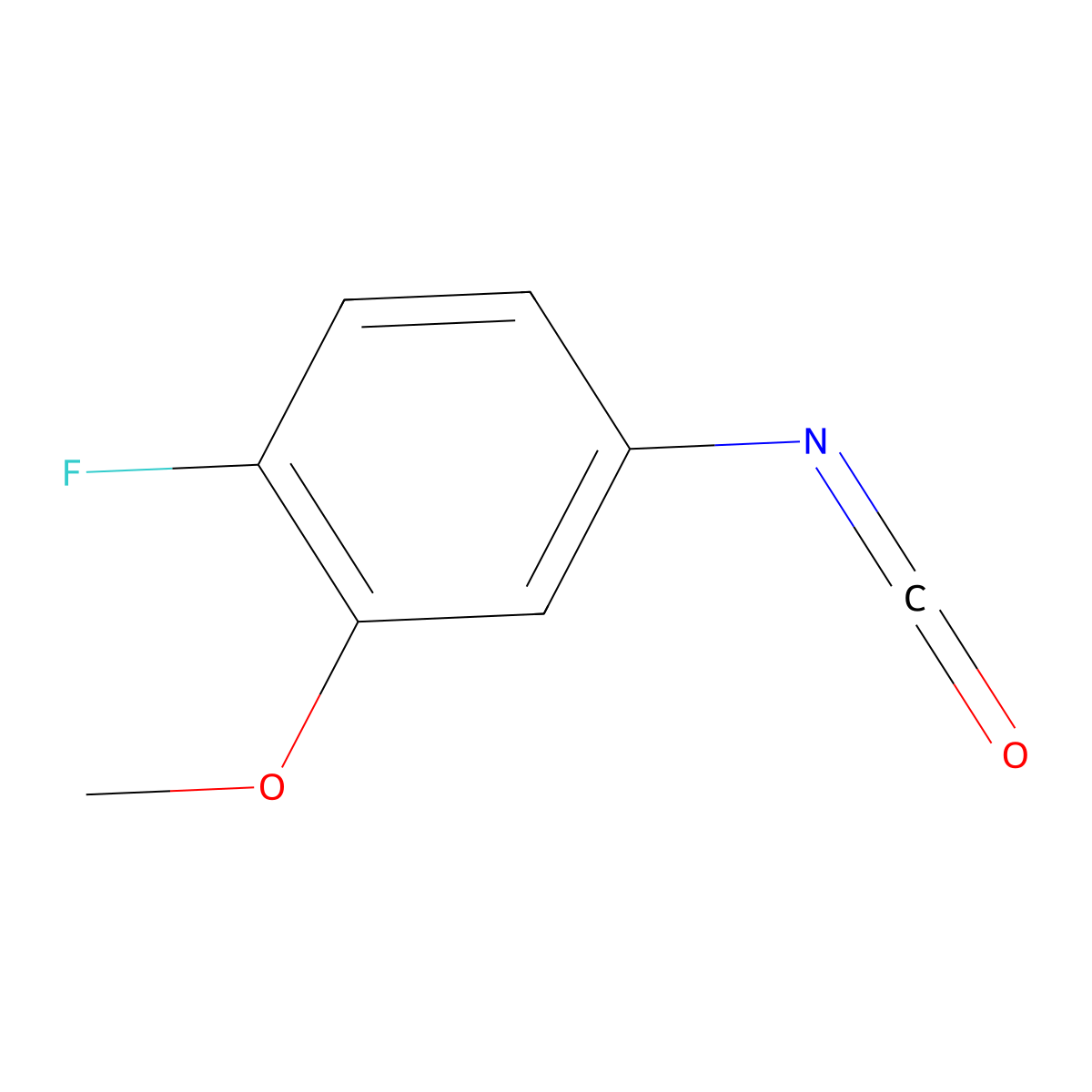 1-Fluoro-4-isocyanato-2-methoxybenzene molecular structure, CAS 862466-09-9